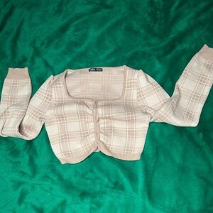 Cropped Plaid sweater